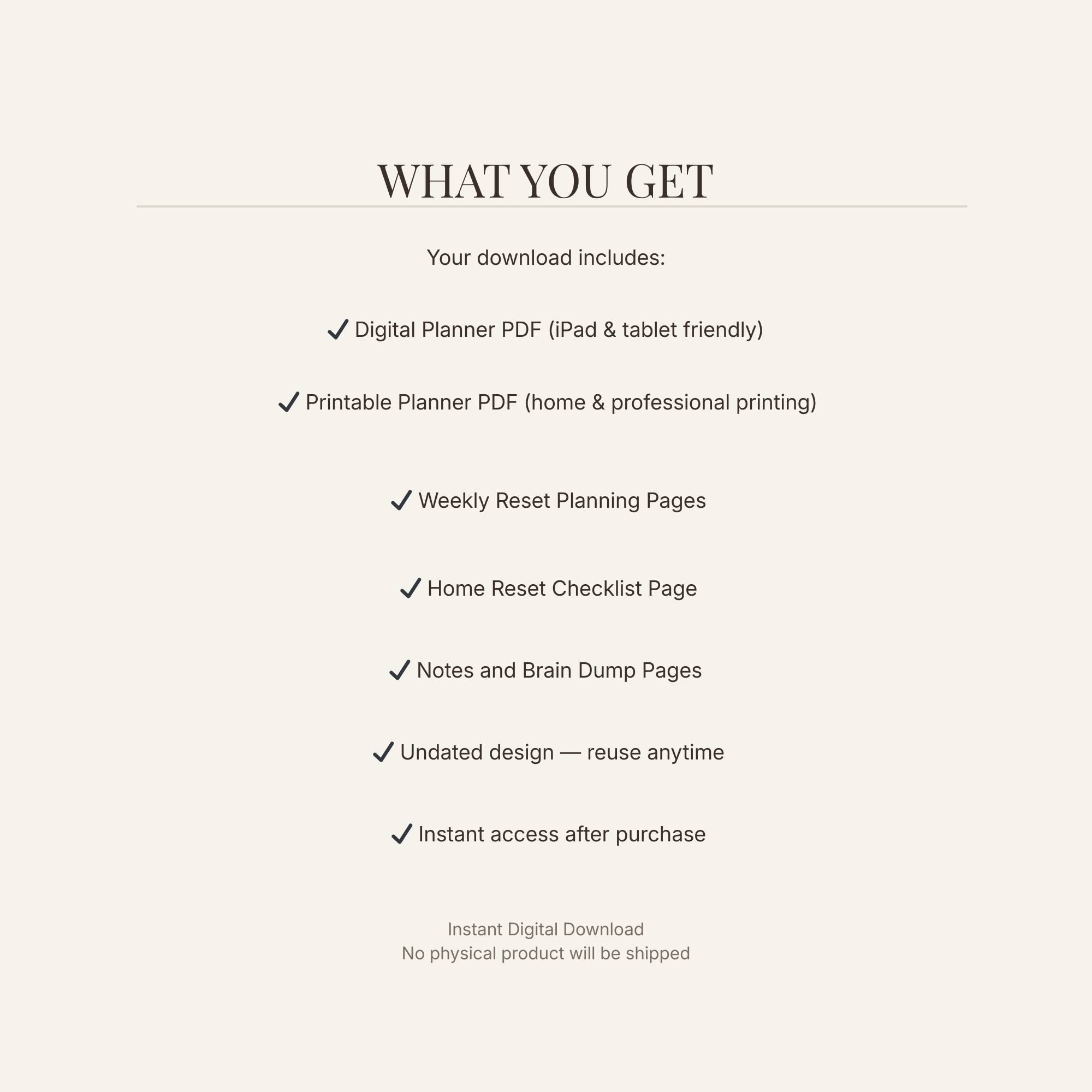 Weekly Reset Mini Planner (Digital + Printable)- Simple Digital Weekly Planning Tool