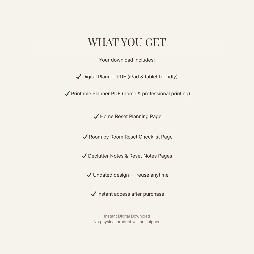 Home Reset Bundle ( Digital + Printable)- Digital Tools for Calm Home Routines