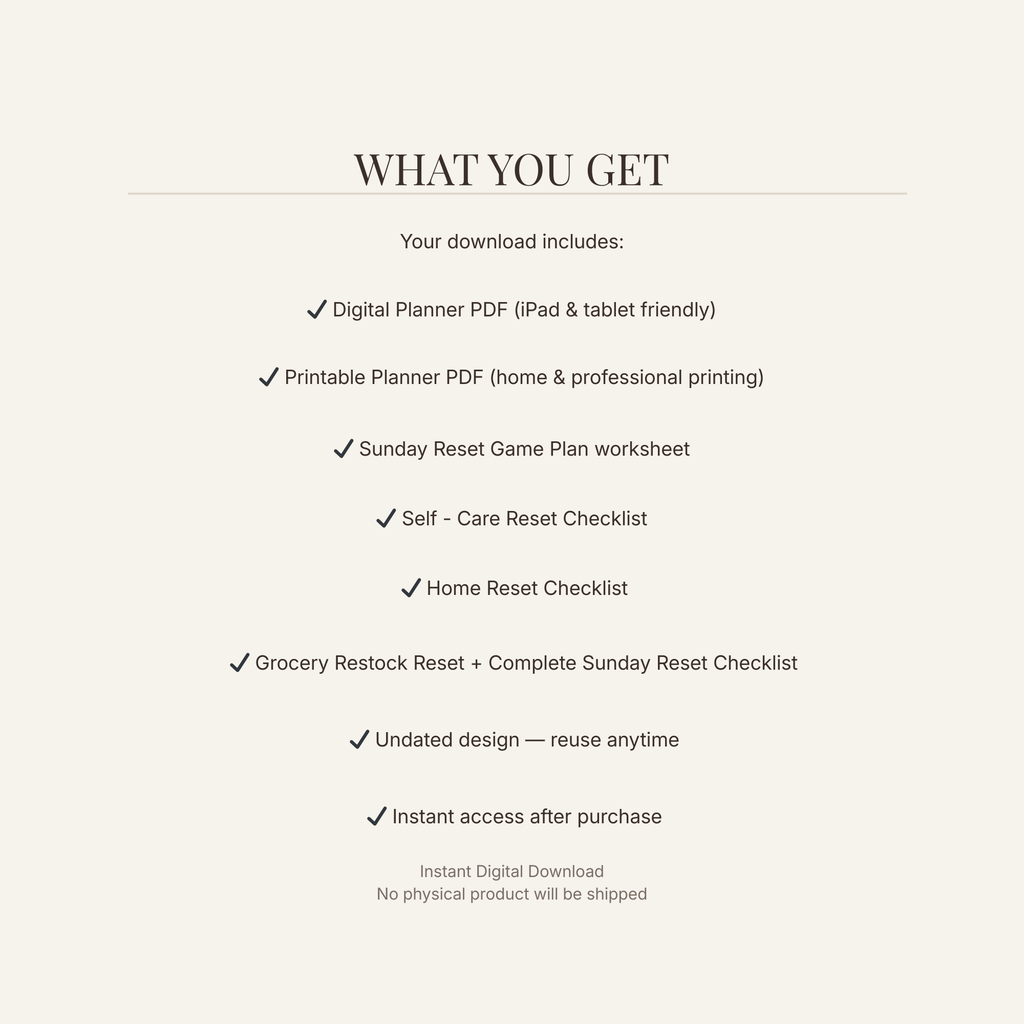 SUNDAY RESET MINI PLANNER (PRINTABLE + DIGITAL)